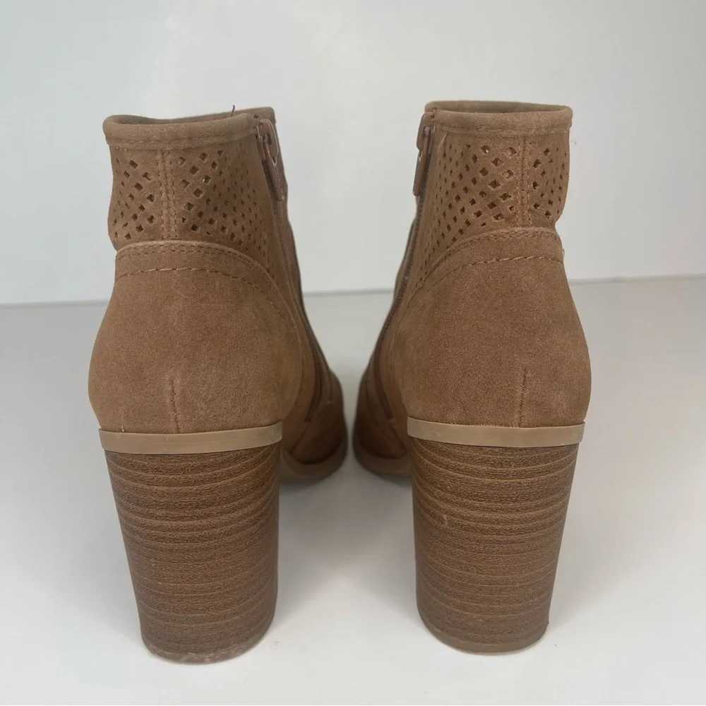 Universal Thread Crissy Bootie Brown Laser Cut Stacked Heel